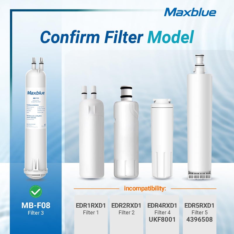 Maxblue EDR3RXD1 Replacement for 4396841  Everydrop? Filter 3  4396710  Kenmore? 46-9083  46-9030  Refrigerator Water Filter  3 Filters - Image 2